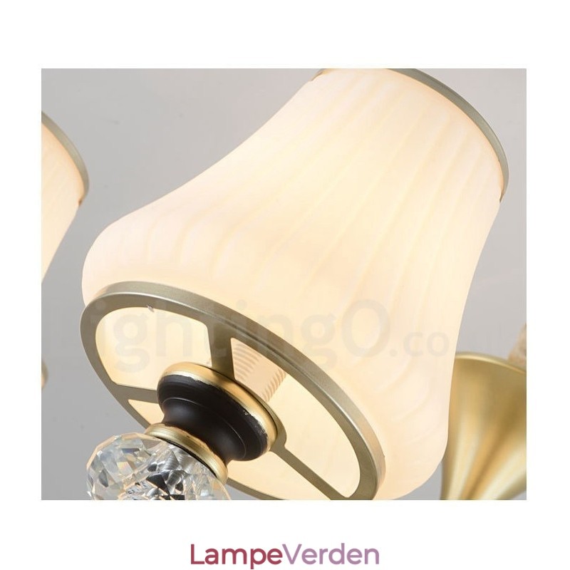 Moderne Moderne Retro Luksus Krystal Pendel Lysekrone med Glasskærm