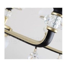 Moderne Moderne Retro Luksus Krystal Pendel Lysekrone med Glasskærm