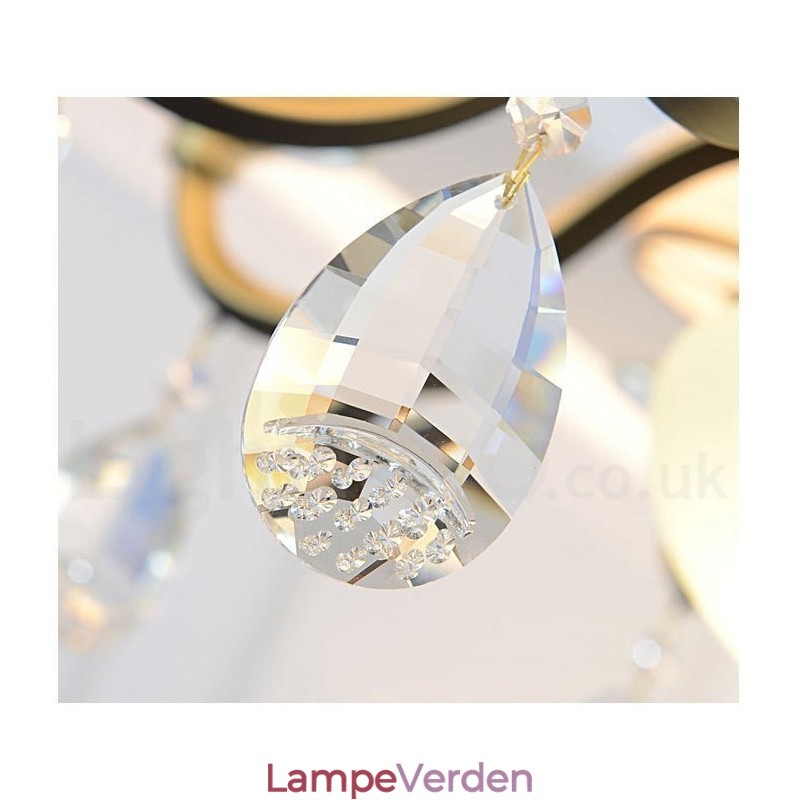 Moderne Moderne Retro Luksus Krystal Pendel Lysekrone med Glasskærm