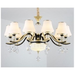 Moderne Moderne Retro Luksus Krystal Pendel Lysekrone med Glasskærm