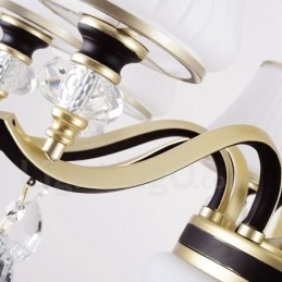 Moderne Moderne Retro Luksus Krystal Pendel Lysekrone med Glasskærm