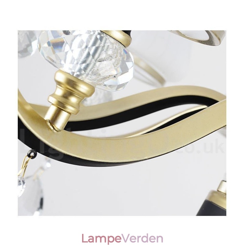 Moderne Moderne Retro Luksus Krystal Pendel Lysekrone med Glasskærm