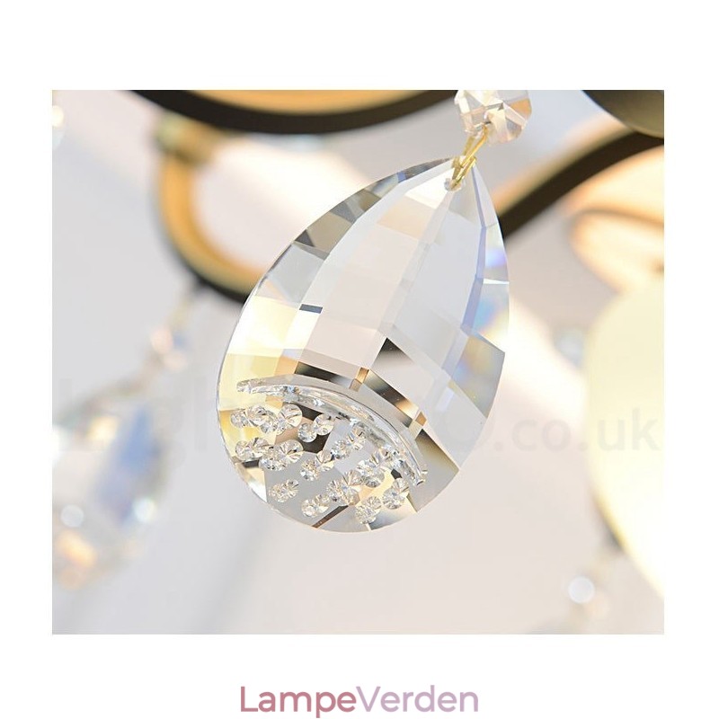 Moderne Moderne Retro Luksus Krystal Pendel Lysekrone med Glasskærm