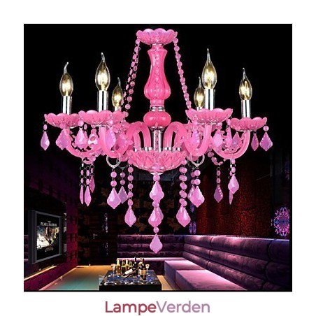 Kaffelampe Project Light Candle Crystal Hængelampe Pink Kaffelampe Project Light Candle Crystal Hængelampe Pink