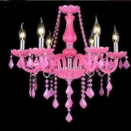 Kaffelampe Project Light Candle Crystal Hængelampe Pink