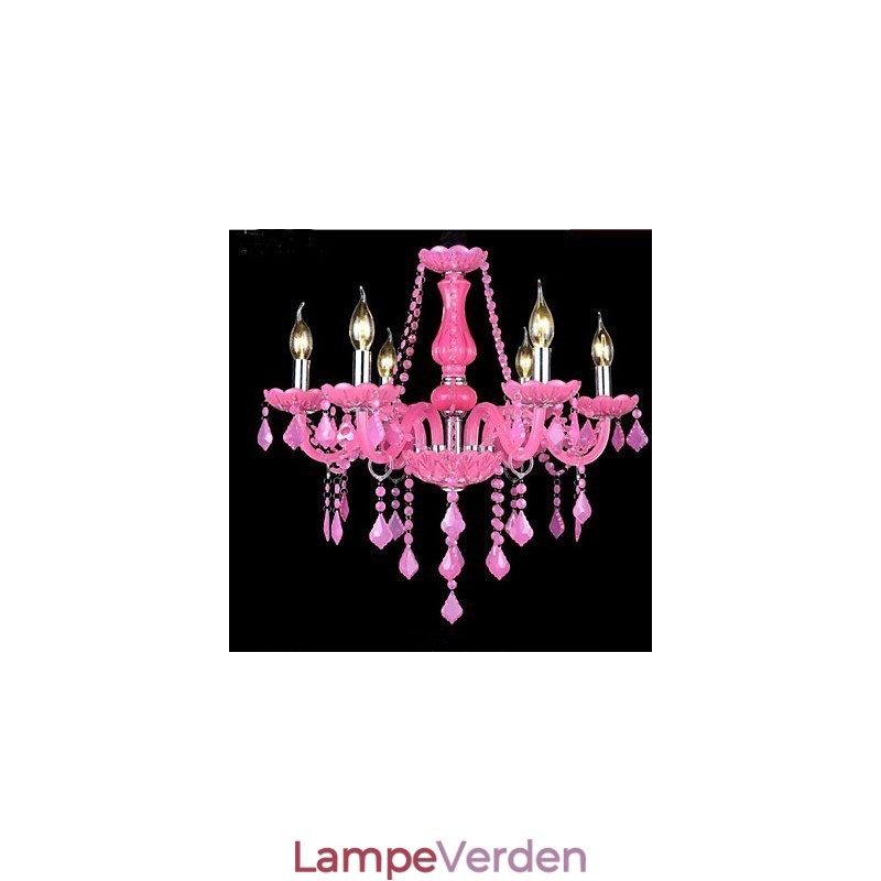 Kaffelampe Project Light Candle Crystal Hængelampe Pink