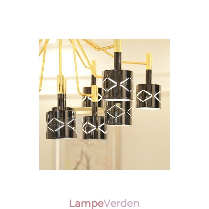 Moderne moderne 15 lyse stållysekrone med stålskærm