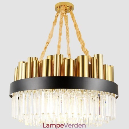 Moderne moderne 16 lys stål pendellampe med krystalskærm Moderne moderne 16 lys stål pendellampe med krystalskærm