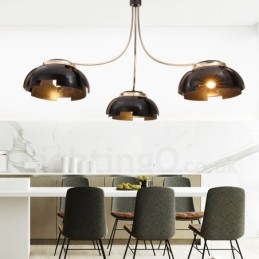 Moderne moderne 3 lyse stållysekrone med akrylskærm