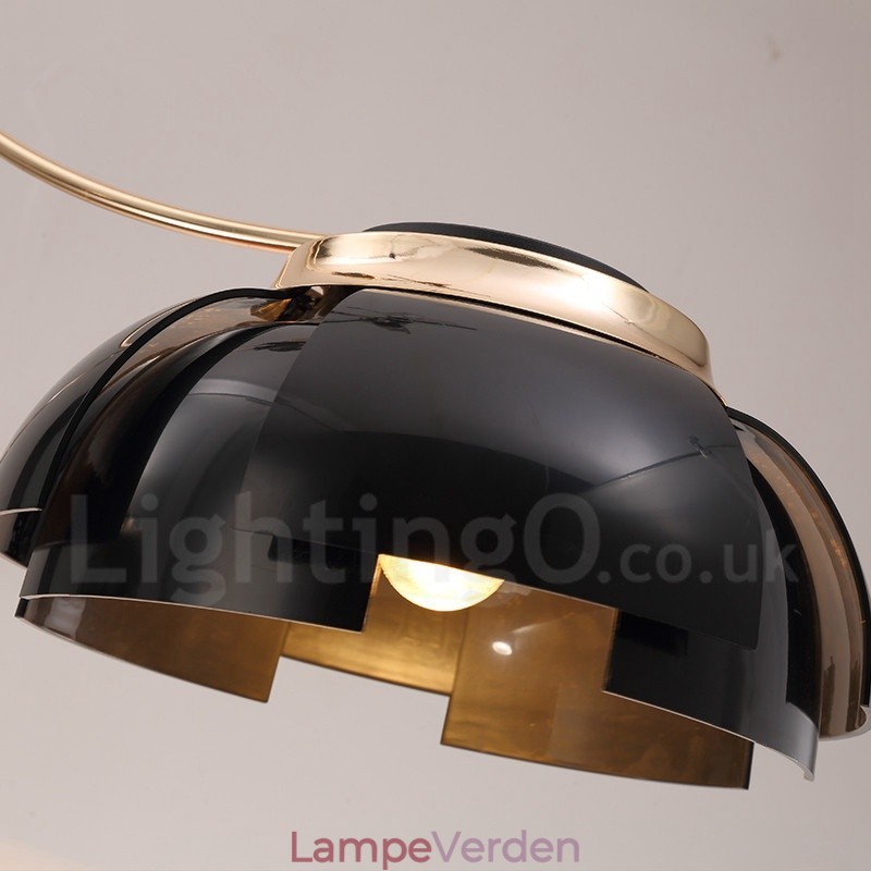 Moderne moderne 3 lyse stållysekrone med akrylskærm