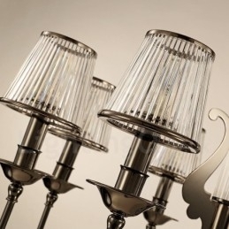 Moderne moderne lysekrone i 15 lys stål med akrylskærm