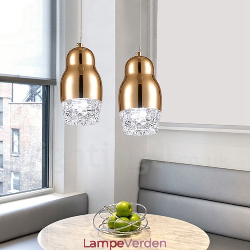 Moderne moderne 1 lys aluminiumslegering pendellampe med akrylskærm