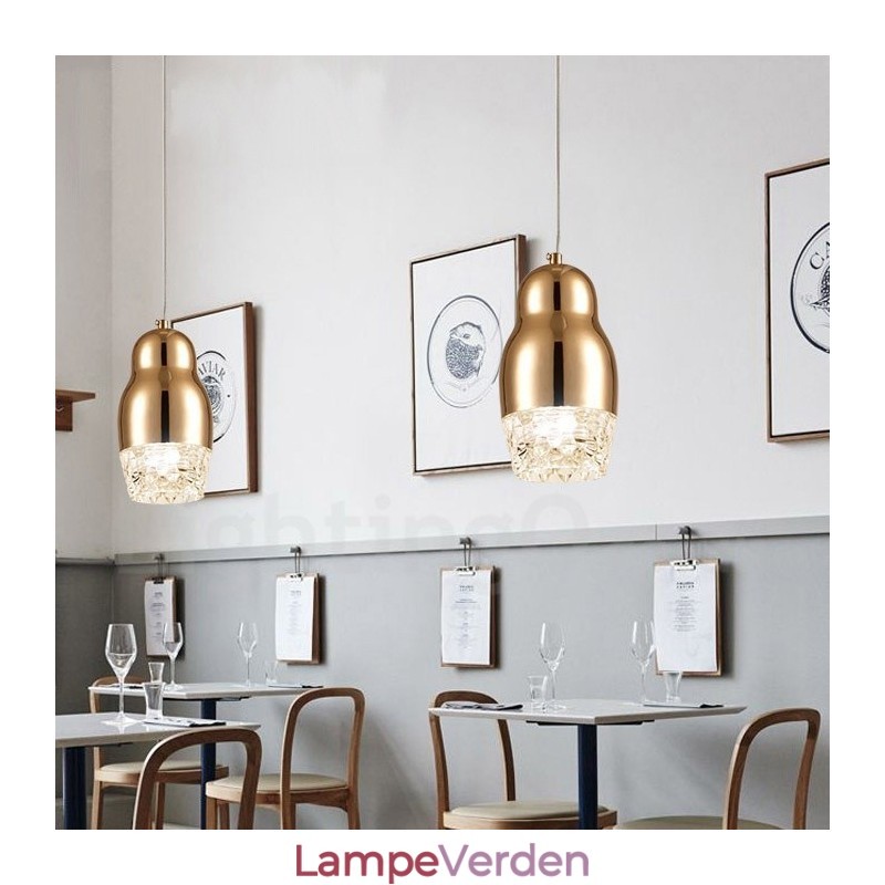 Moderne moderne 1 lys aluminiumslegering pendellampe med akrylskærm