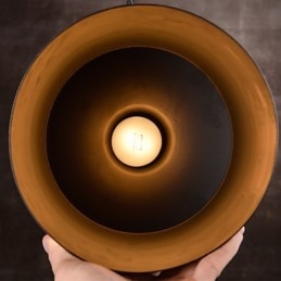 Lysekrone Rustik Lodge Drum Metal Pendel Light