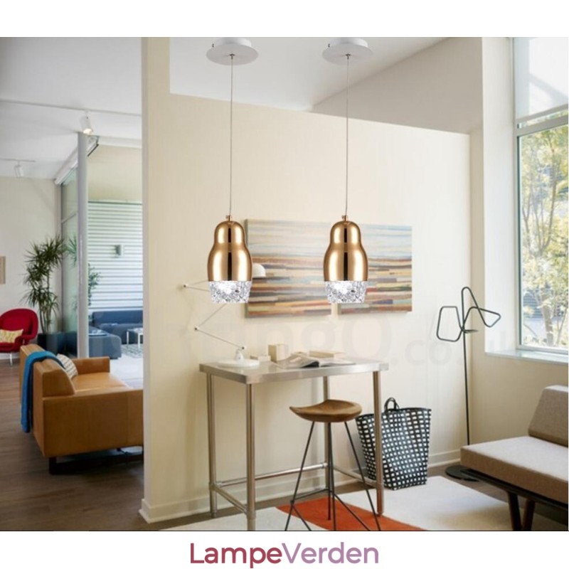 Moderne moderne 1 lys aluminiumslegering pendellampe med akrylskærm