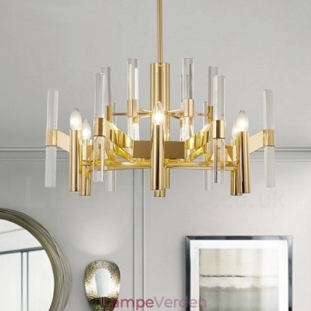 Moderne moderne 8 lys metal lysekrone med krystalskærm Moderne moderne 8 lys metal lysekrone med krystalskærm