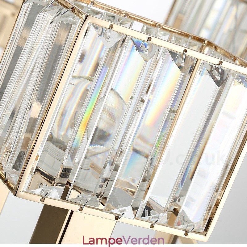 Moderne moderne 10 lys stål pendellampe med krystalskærm