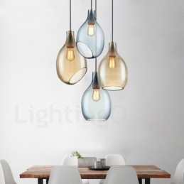 Modern Contemporary 1 lys glas pendellampe med glasskærm