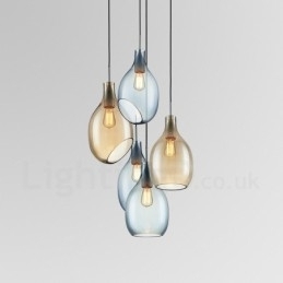 Modern Contemporary 1 lys glas pendellampe med glasskærm