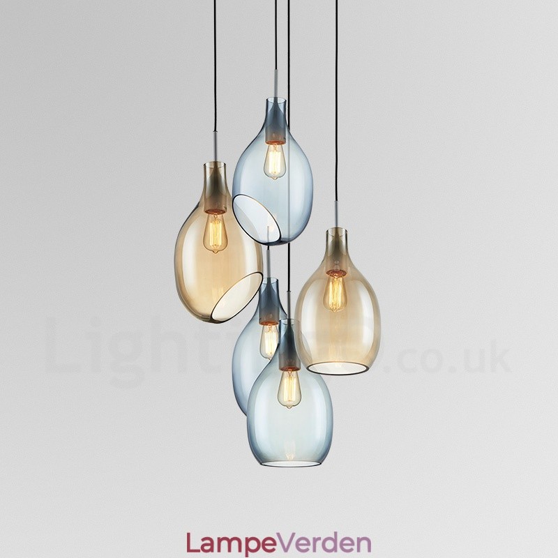 Modern Contemporary 1 lys glas pendellampe med glasskærm