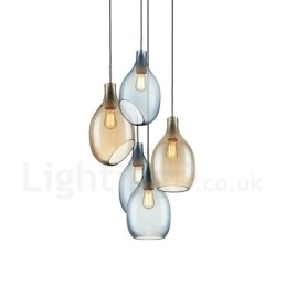 Modern Contemporary 1 lys glas pendellampe med glasskærm