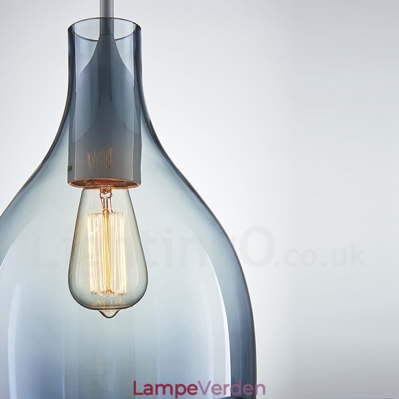Modern Contemporary 1 lys glas pendellampe med glasskærm