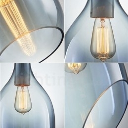 Modern Contemporary 1 lys glas pendellampe med glasskærm