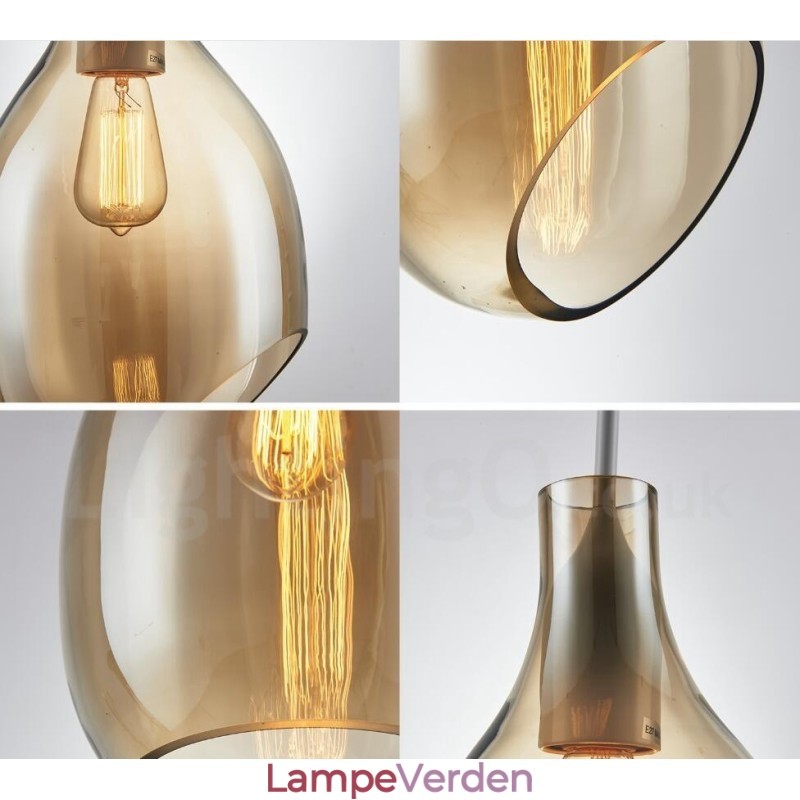 Modern Contemporary 1 lys glas pendellampe med glasskærm