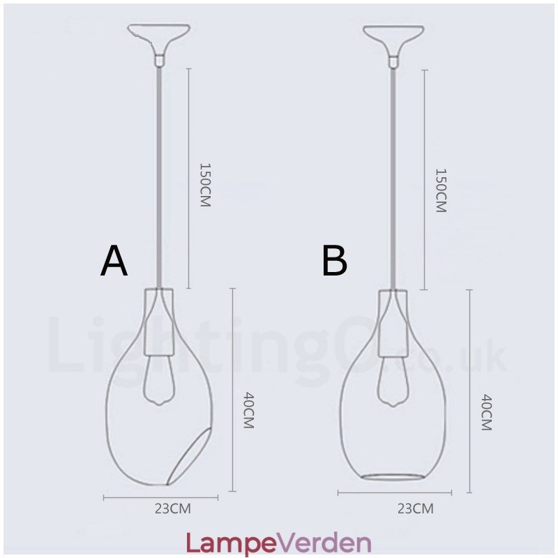 Modern Contemporary 1 lys glas pendellampe med glasskærm