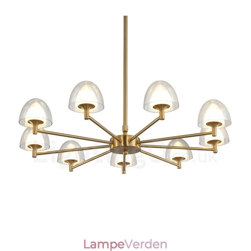 Moderne moderne 9 lys metal lysekrone med akrylskærm