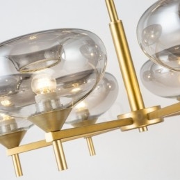 Moderne moderne 6 lys aluminiumslegering lysekrone med glasskærm
