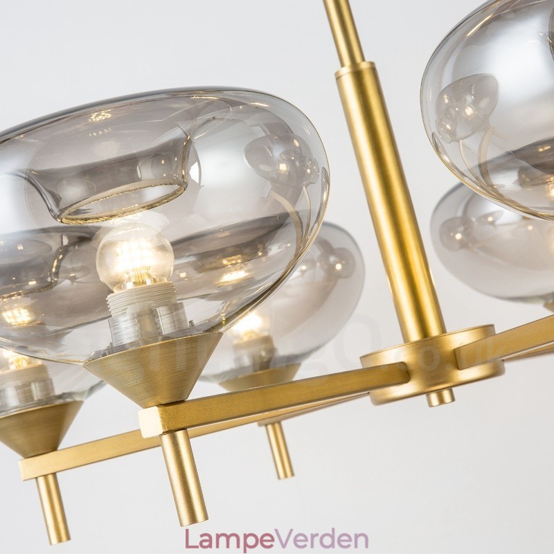 Moderne moderne 6 lys aluminiumslegering lysekrone med glasskærm