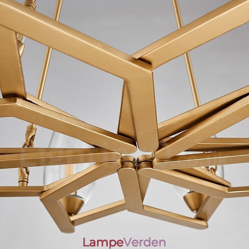 Moderne moderne 8 lys stål pendellampe med glasskærm