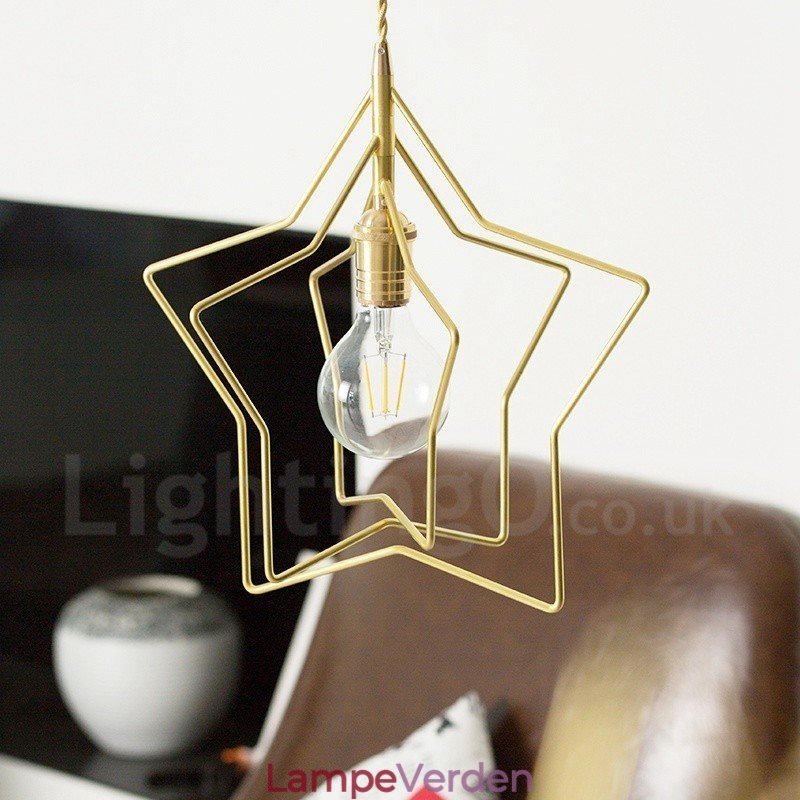 Modern Contemporary 1 lys messing pendel med skærm