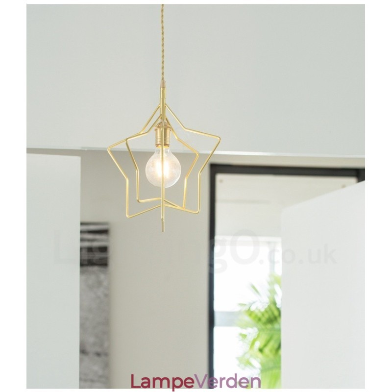 Modern Contemporary 1 lys messing pendel med skærm