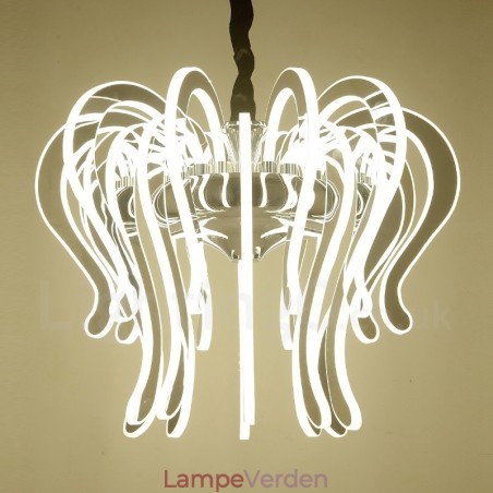 Moderne moderne 20 lys stållysekrone med akrylskærm