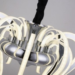 Moderne moderne 20 lys stållysekrone med akrylskærm