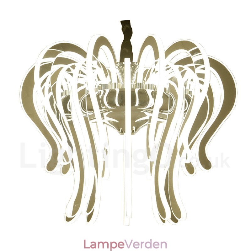 Moderne moderne 20 lys stållysekrone med akrylskærm