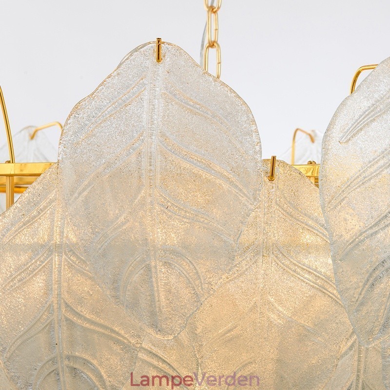 Moderne moderne 4 lys stål pendellampe med glasskærm