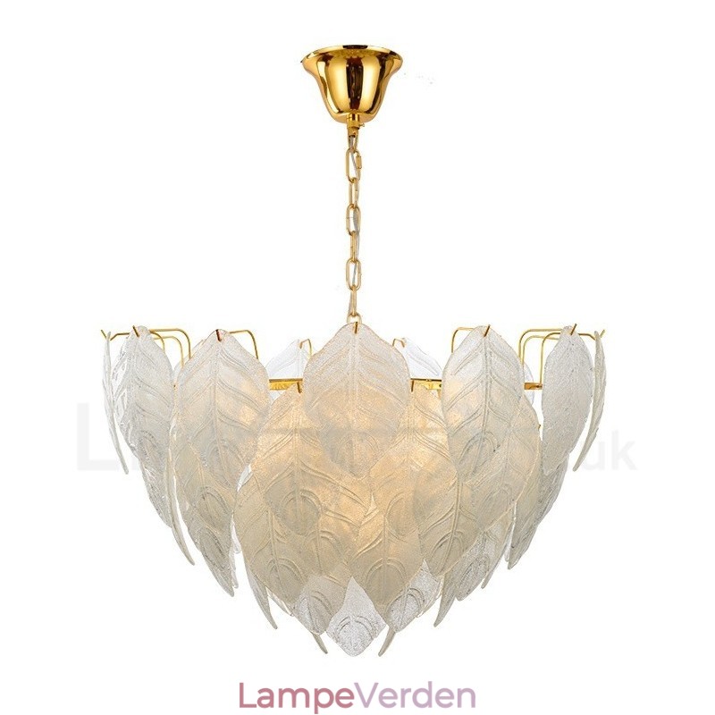 Moderne moderne 4 lys stål pendellampe med glasskærm