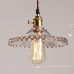 Rustic Lodge Retro 1 lys stål pendellampe med glasskærm