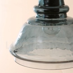 Moderne moderne 1 lys stål pendellampe med glasskærm