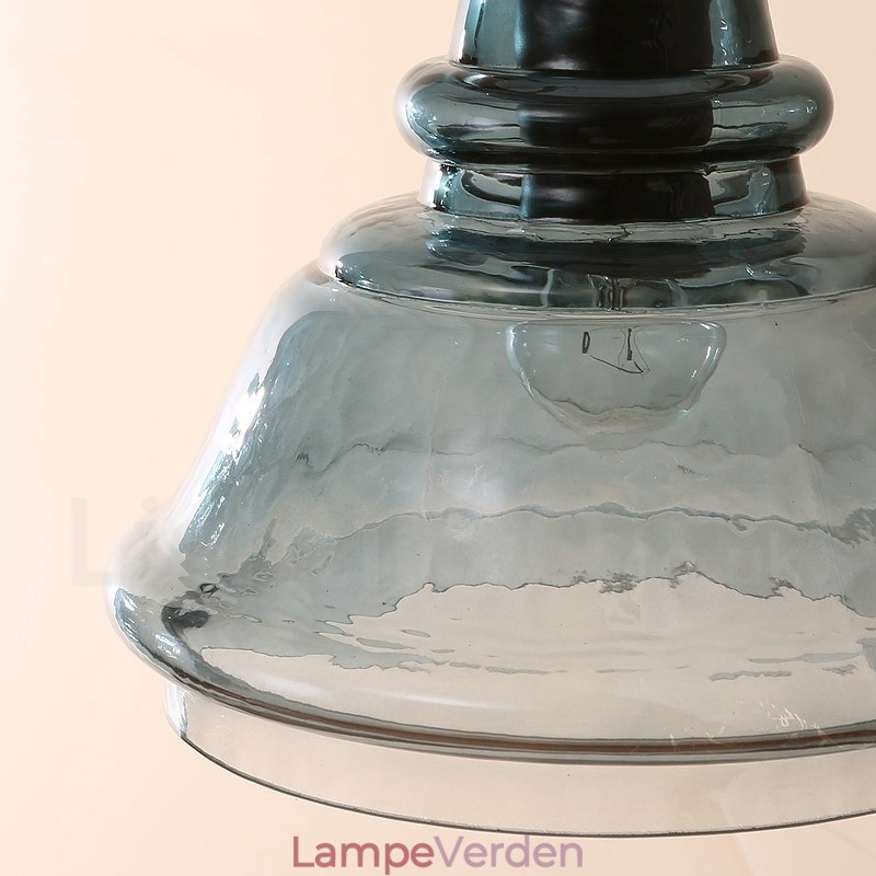 Moderne moderne 1 lys stål pendellampe med glasskærm