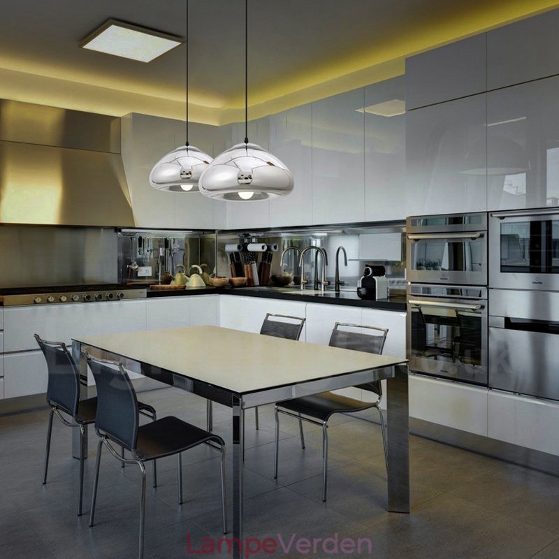 Modern Contemporary 1 lys glas pendellampe med glasskærm