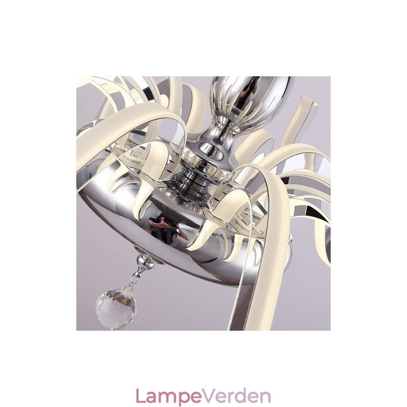 Dæmpbar Modern Contemporary 6 lyse stållysekrone med akrylskærm