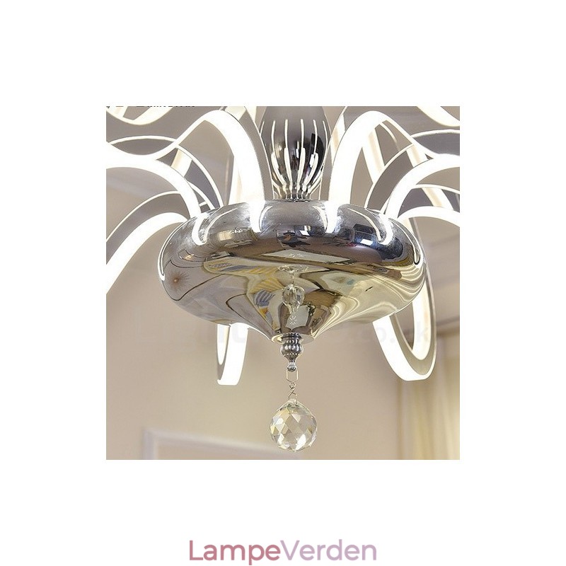 Dæmpbar Modern Contemporary 6 lyse stållysekrone med akrylskærm