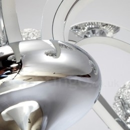 Dæmpbar moderne moderne lysekrone i 12 lys stål med skærm i aluminiumslegering