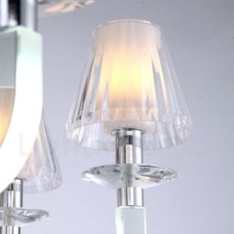 Dæmpbar Modern Contemporary 6 lys krystallysekrone med glasskærm