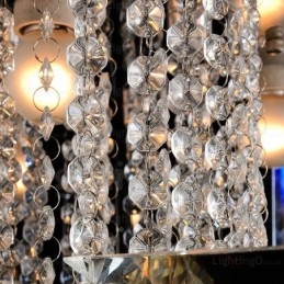6 lette moderne moderne loftslamper med krystalskærm