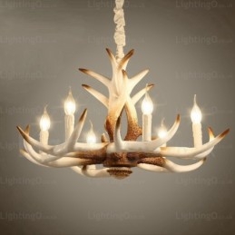 6 lyse vintage retro lysekrone